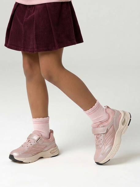 Meisjessneakers met klittenband rozen - vertbaudet enfant 