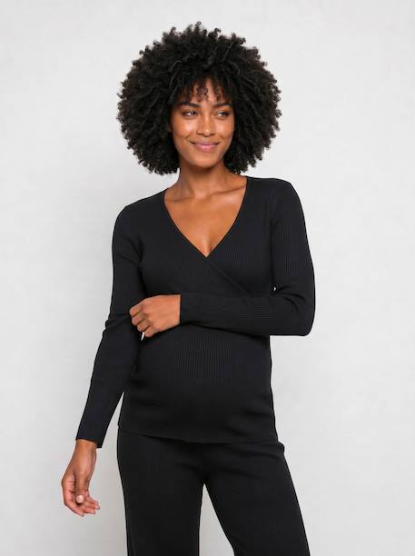 Ensemble grossesse et allaitement noir - vertbaudet enfant 