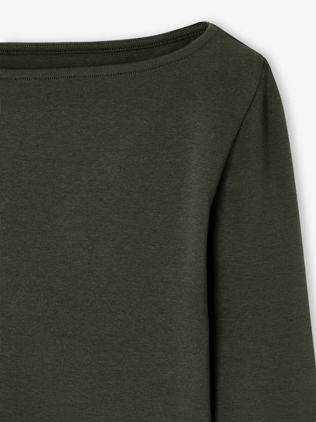 Lot de 2 t-shirts en côtes fille bordeaux+gris chiné+vert anglais - vertbaudet enfant 