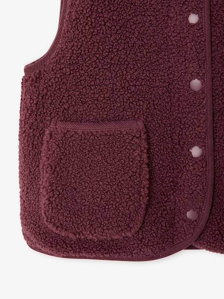 Gilet fille sans manches en sherpa blush+prune+vanille - vertbaudet enfant 