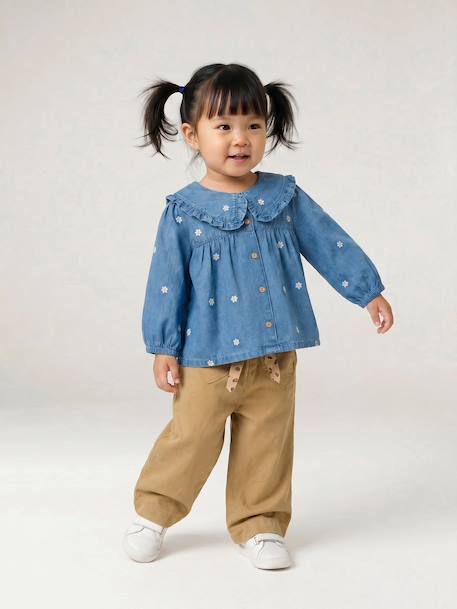 Bébé-Pantalon bébé fille large ceinture à nouer