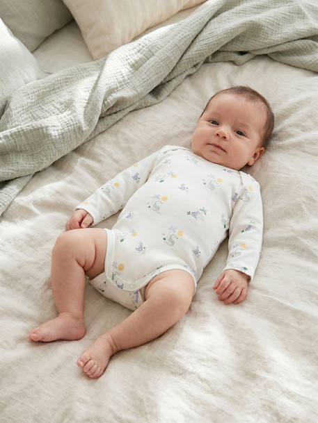 Lot de 5 bodies bébé garçon manches longues écru - vertbaudet enfant 