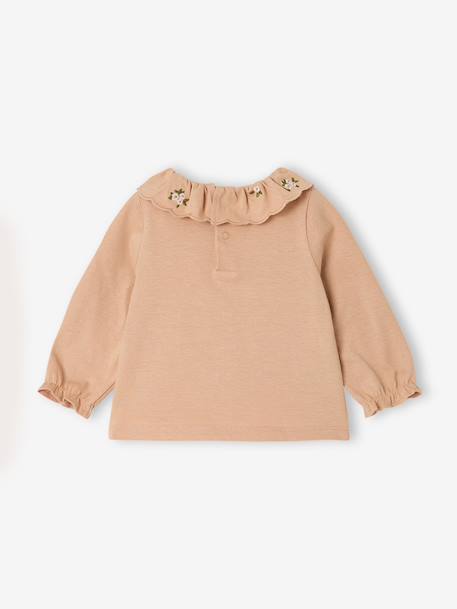 Babyshirt met kraagje en borduursel rouge - vertbaudet enfant 