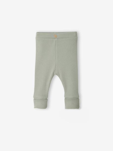 Lange legging voor baby's BASICS beige+donkerbruin+lichtroze+marineblauw+ROSE CLAIR UNI+saliegroen - vertbaudet enfant 