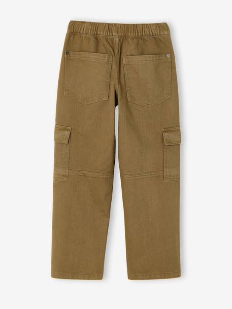 Pantalon cargo morphologie fin bleu jean+olive - vertbaudet enfant 