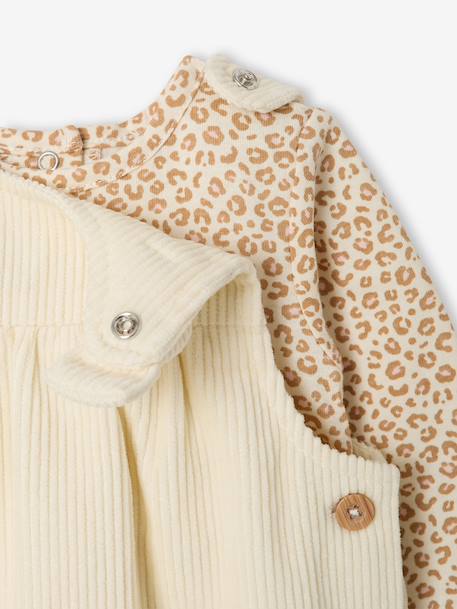 Set tuinbroekje en babybody meisje vanille - vertbaudet enfant 