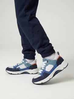 Schoenen-Jongenssneakers van leer met veters