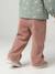 Pantalon large en velours ceinture à fleurs bébé beige+vieux rose - vertbaudet enfant 