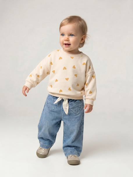Sweat-shirt imprimé motif léopard taupe+vanille - vertbaudet enfant 