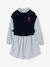 Robe-chemise fille effet 2 en 1 écru+gris chiné+marine - vertbaudet enfant 