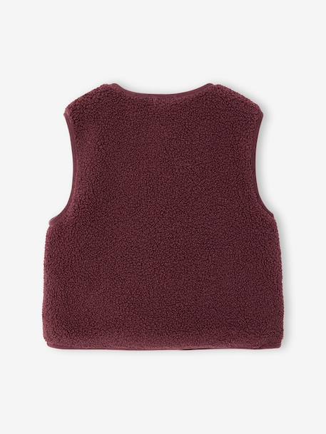 Gilet fille sans manches en sherpa blush+prune+vanille - vertbaudet enfant 