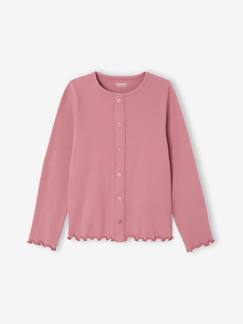 -Geribde meisjesshirt met lange mouwen