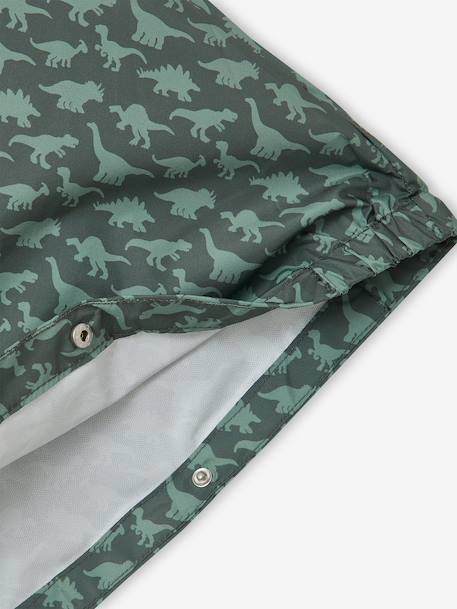 Regenjas met capuchon voor jongens met dinosaurusprint indigoblauw+kaki - vertbaudet enfant 