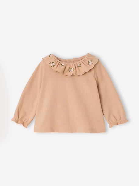 Babyshirt met kraagje en borduursel rouge - vertbaudet enfant 