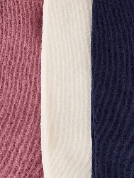 Lot de 3 paires de collants fille BASICS cannelle+lot encre+Lot gris chiné moyen+marine+mauve+prune+rose poudré+vieux rose - vertbaudet enfant 