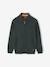 Gilet zippé col montant personnalisable garçon Bleu chiné+Ecru chiné - BROSS B 0294+vert chiné - vertbaudet enfant 