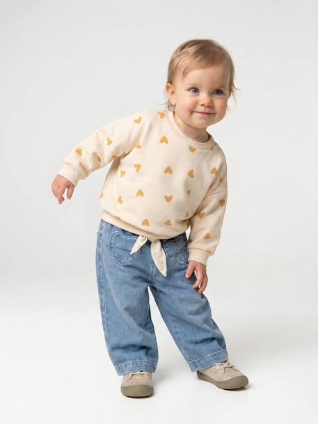 Sweat-shirt imprimé motif léopard taupe+vanille - vertbaudet enfant 