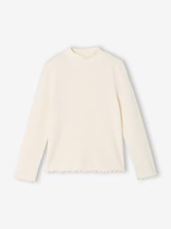 Meisje-Meisjescolshirt met opstaande kraag