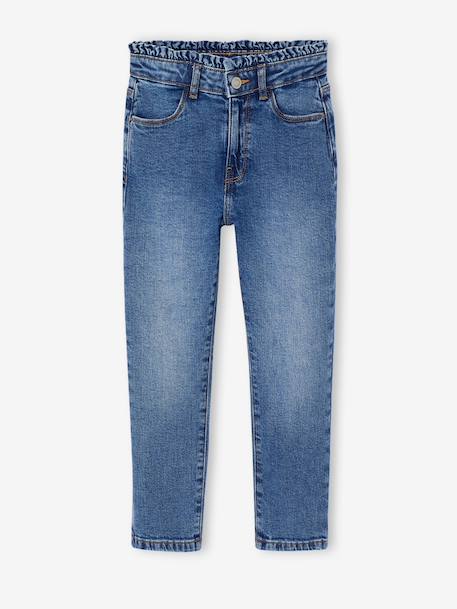Jean slim fille morphologie large bleu clair+bleu moyen - vertbaudet enfant 