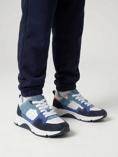 Basket enfant garçon cuir lacets marine - vertbaudet enfant 