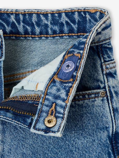 Jean balloon fille bleu moyen+denim bleached - vertbaudet enfant 