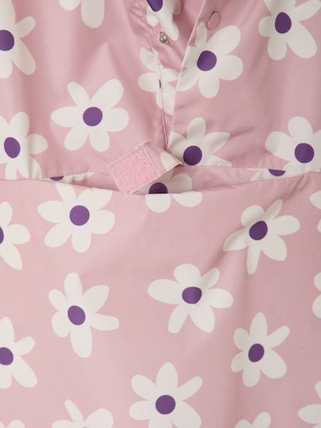 Cape de pluie LILIBETH à capuche fille imprimé fleuri rose pâle - vertbaudet enfant 