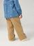 Pantalon bébé fille large ceinture à nouer beige+caramel+violine - vertbaudet enfant 