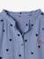 Personaliseerbare meisjesblouse van katoenen gaas chambrayblauw+ecru+wit, bedrukt - vertbaudet enfant 