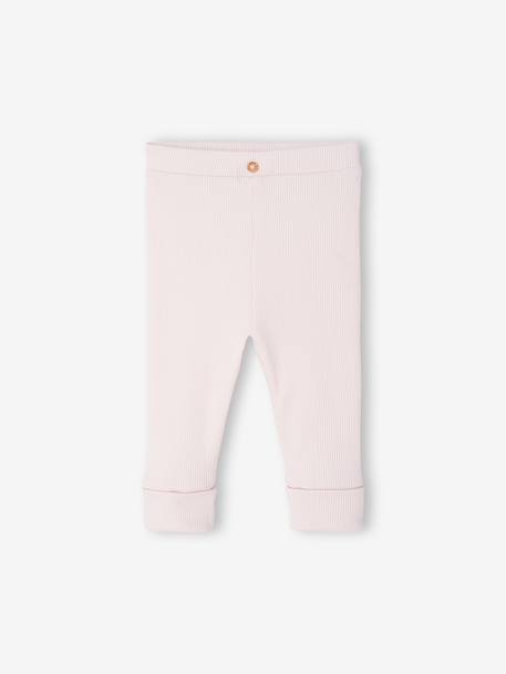 Lange legging voor baby's BASICS beige+donkerbruin+lichtroze+marineblauw+ROSE CLAIR UNI+saliegroen - vertbaudet enfant 