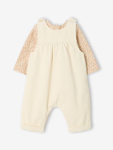 Set tuinbroekje en babybody meisje vanille - vertbaudet enfant 