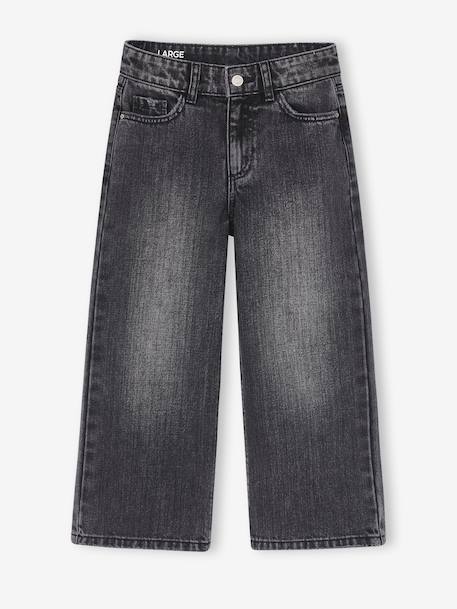 Jean fille large morphologik tour de hanches médium bleu clair+bleu foncé+bleu moyen+denim gris - vertbaudet enfant 