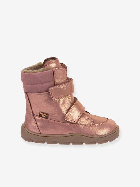 Bottes pieds nus pour enfants ZERU TEX WINTER BAREFOOT Froddo bleu foncé+bleu pétrole+rose doré - vertbaudet enfant 
