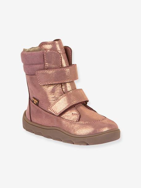 Bottes pieds nus pour enfants ZERU TEX WINTER BAREFOOT Froddo bleu foncé+bleu pétrole+rose doré - vertbaudet enfant 