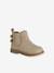 Eerste stap schoenen baby boots leer bruin+goudgeel+zwart - vertbaudet enfant 