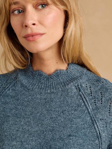 Robe pull grossesse et allaitement bleu grisé - vertbaudet enfant 