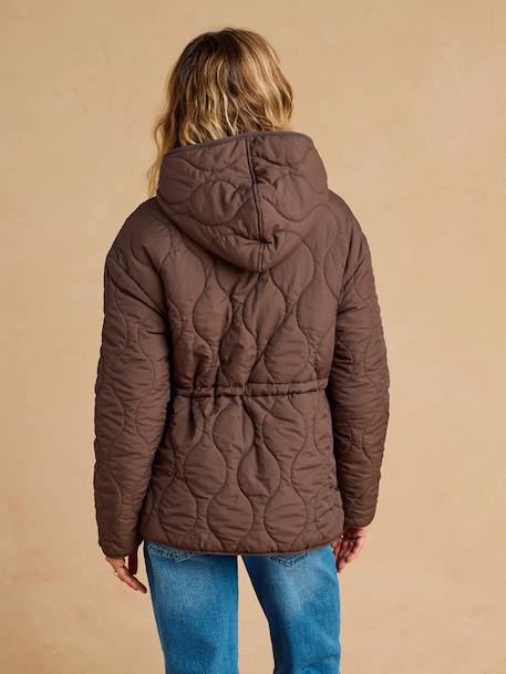 Doudoune grossesse évolutive protège bébé chocolat+kaki - vertbaudet enfant 