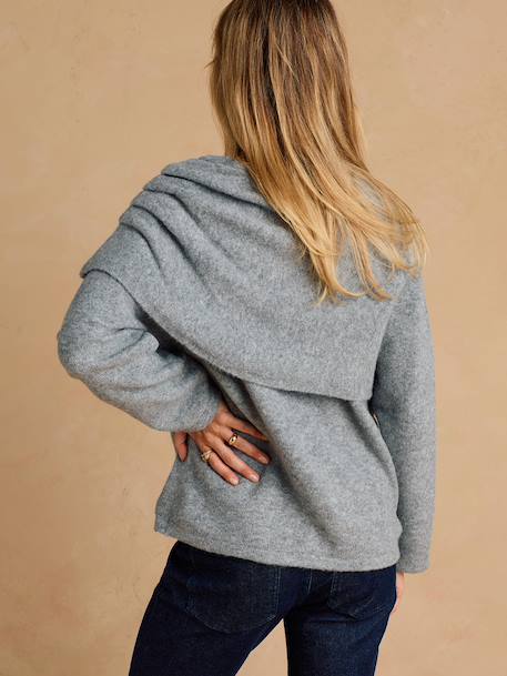 Pull de grossesse et allaitement drapé gris chiné - vertbaudet enfant 