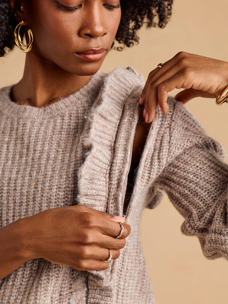 Pull grossesse et allaitement taupe - vertbaudet enfant 