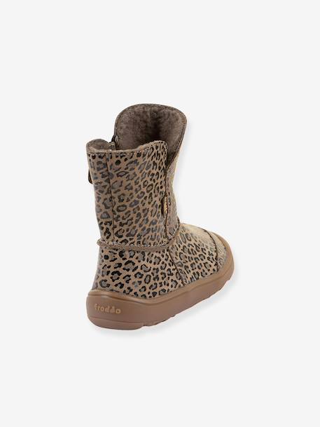 Blotevoetenlaarzen kinderen BAREFOOT TEX SUEDE Froddo beige, bedrukt+bordeauxrood+brons+goud+grijs+zwart - vertbaudet enfant 