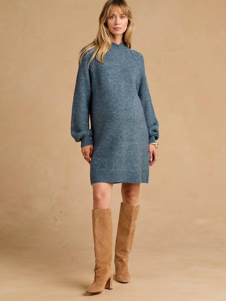 Robe pull grossesse et allaitement bleu grisé - vertbaudet enfant 