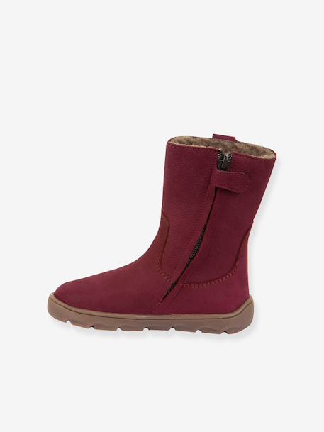 Blotevoetenlaarzen voor meisjes BAREFOOT ZERU TEX Froddo bordeauxrood+fuchsia+rouge - vertbaudet enfant 