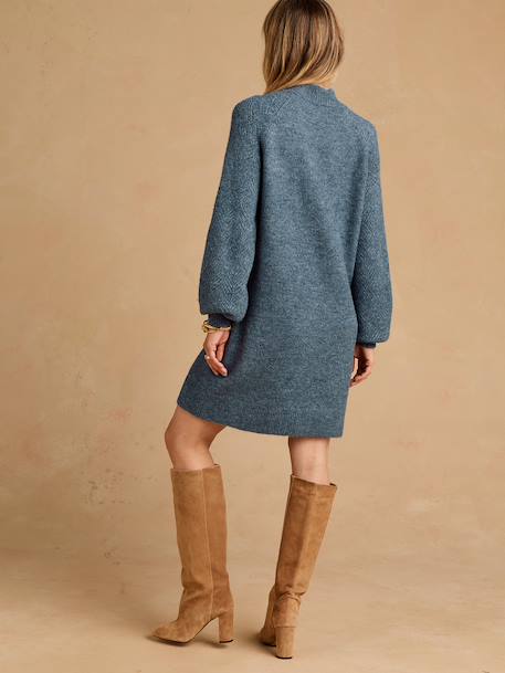 Robe pull grossesse et allaitement bleu grisé - vertbaudet enfant 