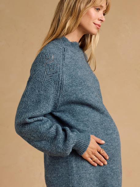 Robe pull grossesse et allaitement bleu grisé - vertbaudet enfant 