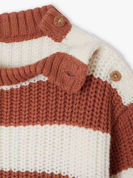 Pull bébé garçon manches longues marine+terracotta - vertbaudet enfant 