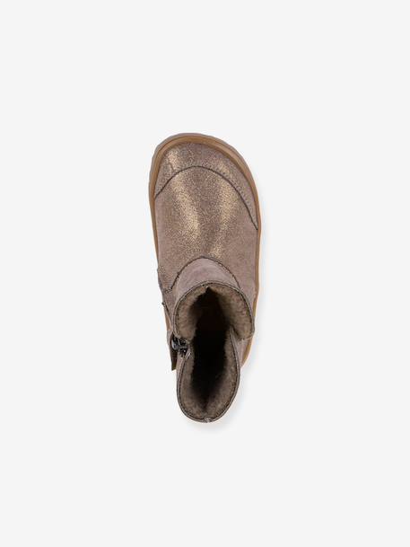 Blotevoetenlaarzen kinderen BAREFOOT TEX SUEDE Froddo beige, bedrukt+bordeauxrood+brons+goud+grijs+zwart - vertbaudet enfant 