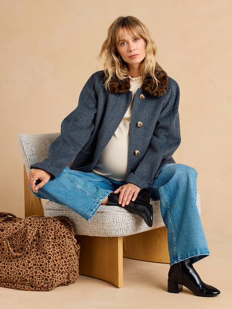Manteau de grossesse évolutif protége bébé gris souris - vertbaudet enfant 