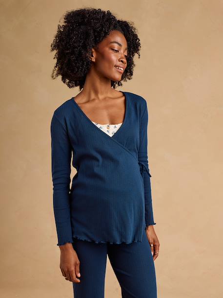 Pyjama 3 pièces grossesse et allaitement marine - vertbaudet enfant 