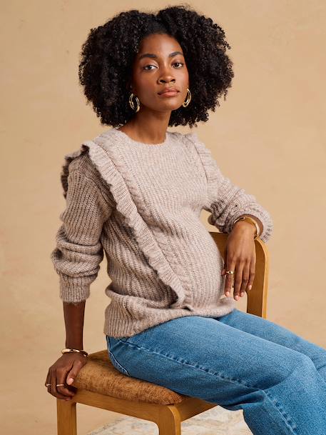 Pull grossesse et allaitement taupe - vertbaudet enfant 