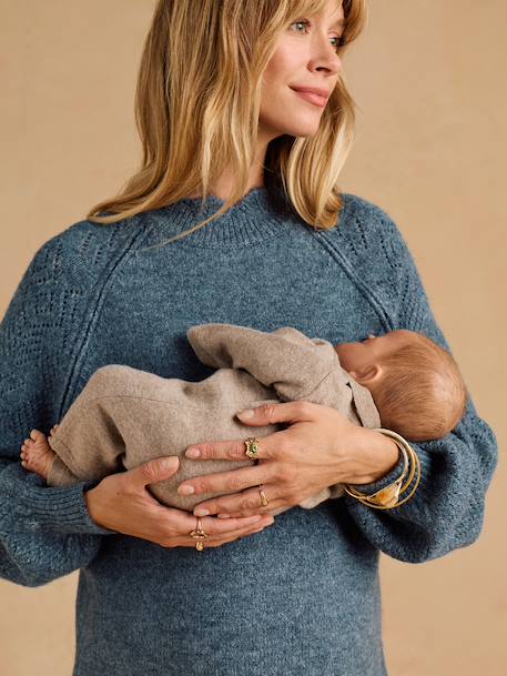 Robe pull grossesse et allaitement bleu grisé - vertbaudet enfant 