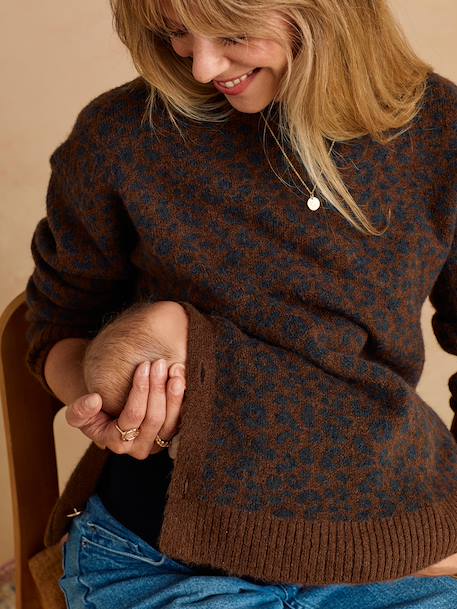 Pull de grossesse et allaitement chocolat - vertbaudet enfant 